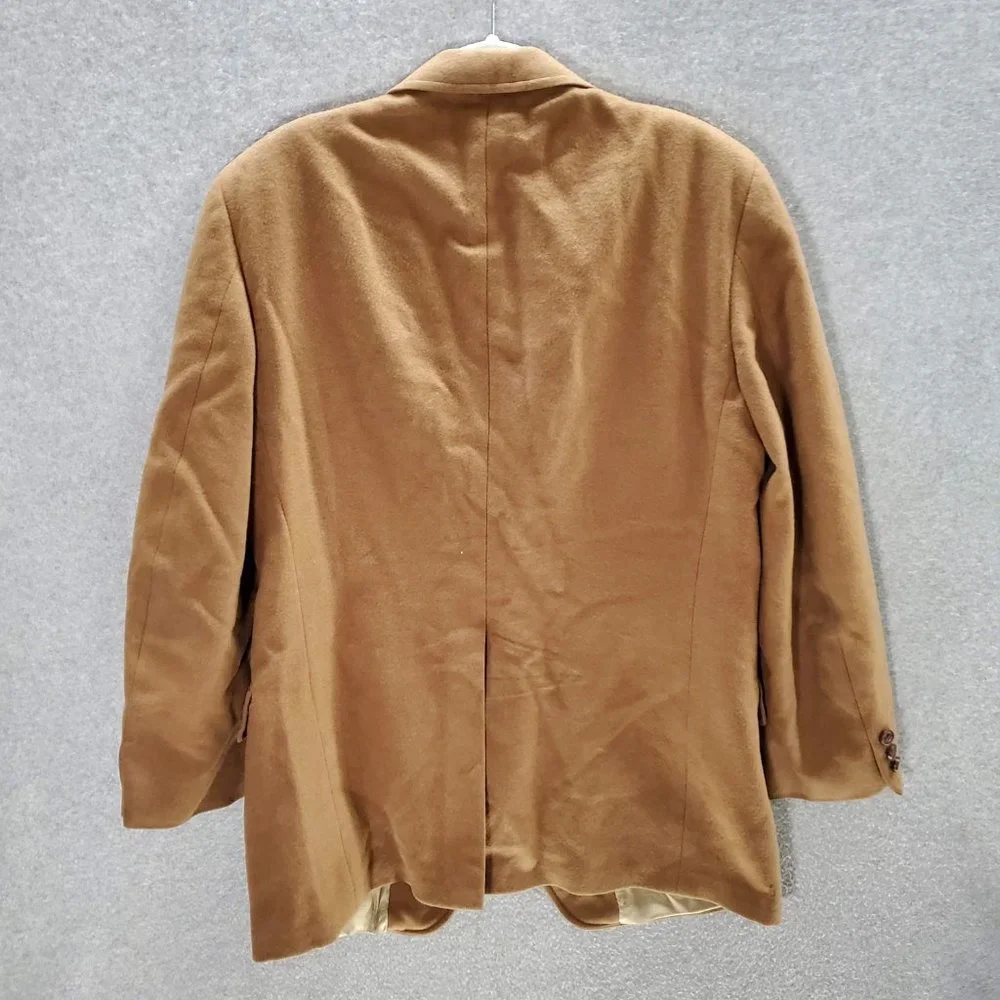 Rudy Harris Men Blazer Jacket Medium Brown Camel Hair‎ Button Up Pockets Collar